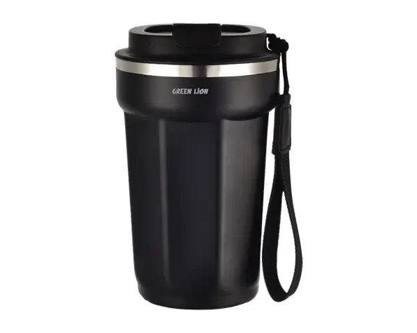 بطری آب مدل VACUUM MUG برند GREEN LION مشکی - 380MIL - COLD & HOT 4-6 H
