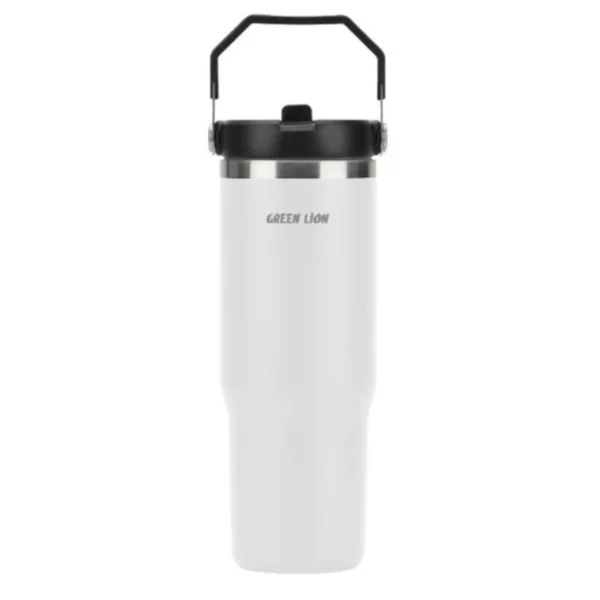 بطری آب مدل VACUUM TUMBLER برند GREEN LION  سفید - MIL 900 - COLD 32H - HOT 24H