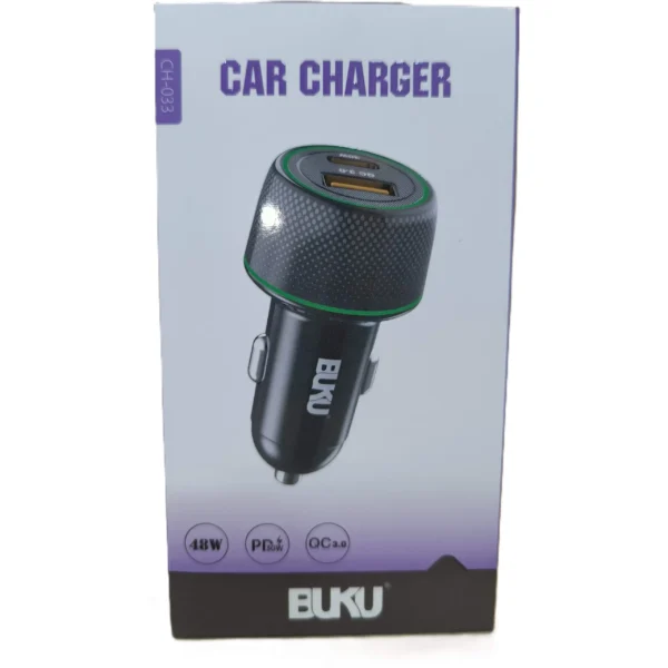 شارژر فندکی مدل CH033 برند BUKU  گارانتی تست و اصالت کالا