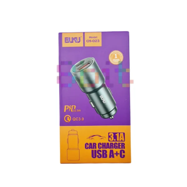 شارژر فندکی مدل CH023 برند BUKU گارانتی تست و اصالت کالا