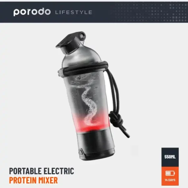 مخلوط کن مدل PD-LFPSKR-BK برند PORODO پورودو مشکی - پاور بانک - 7500RPM - MAH2000 - 550MIL