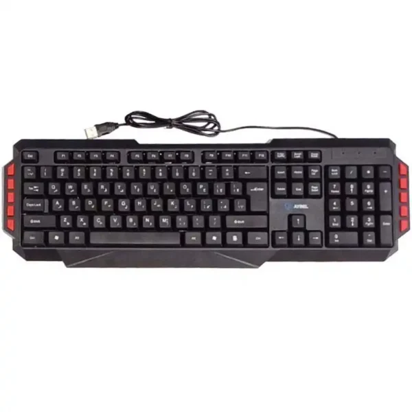 کیبورد سیم دار تک مدل K-200 برند BAYBEL  مشکی - مدیا دار