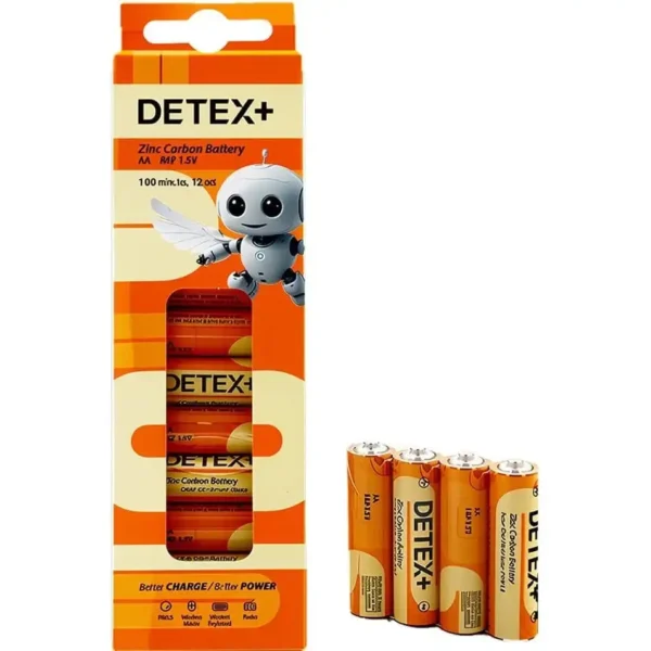 باتری نیم قلم شیرینگ برند DETEX دی تکس کارتونی - 12عددی