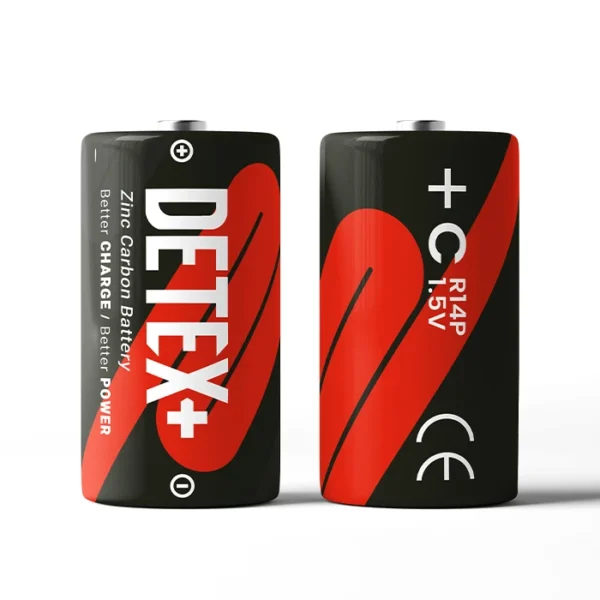 باتری متوسط سایز C برند DETEX دی تکس  2 عددی