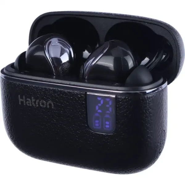 ایرپاد مدل HTW115D برند HATRON هترون  مشکی - چرمی - PLAY TIME 3H - ABS - گارانتی فورتیم