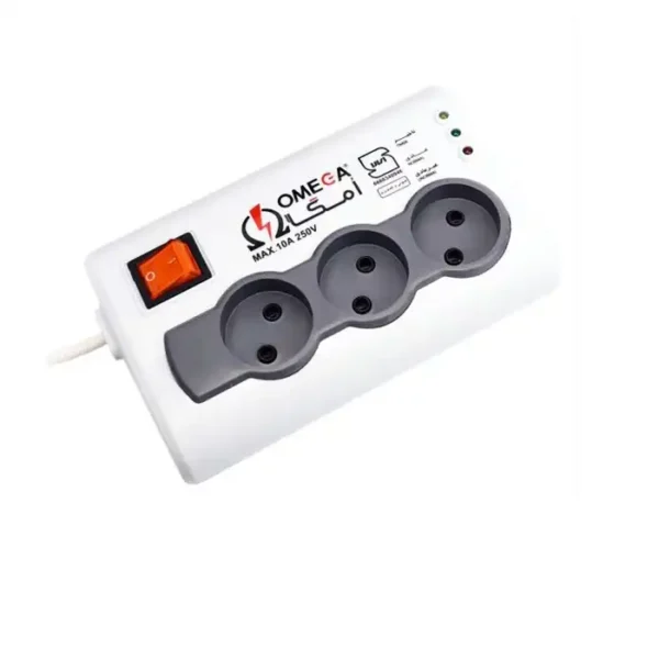محافظ برق 3 خانه مدل P-3000 برند OMEGA امگا متراژ 1.5 - صوت تصویر
