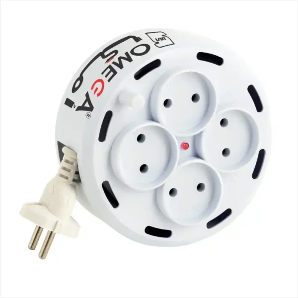 چند راهی برق  برند OMEGA امگا  متراژ 5 - سیم جمع شونده