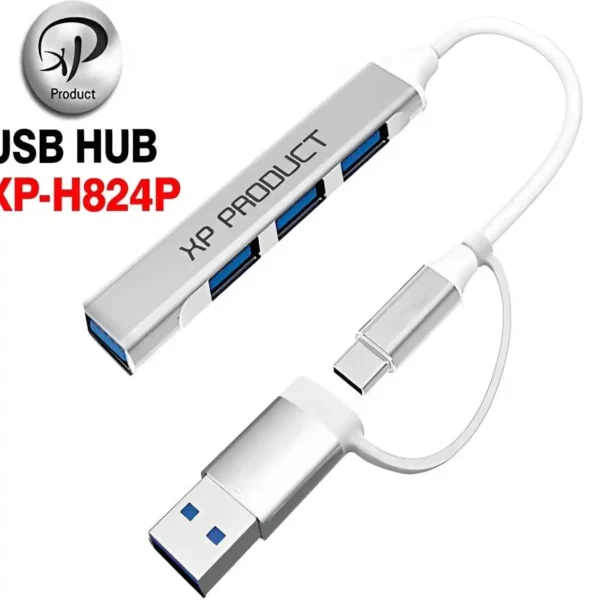 هاب TYPE C 4 PORT  مدل 824P برند XP اکس پی USB3.0