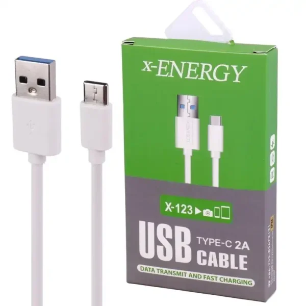 کابل شارژ TYPE C مدل X-123 برند X-ENERGY  متراژ 2 - گارانتی IPM