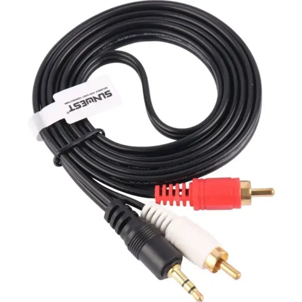 کابل صدا 1 به 2 برند SUNWEST متراژ 1.5 - پک سفید