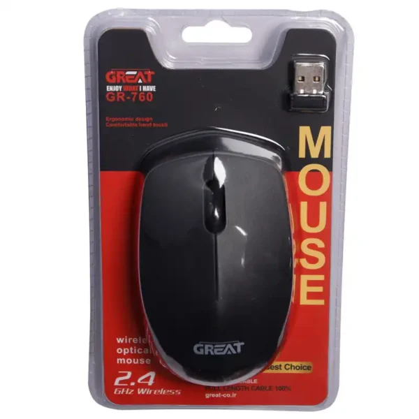 موس مدل 740  بیسیم GREAT گارانتی تست و اصالت کالا