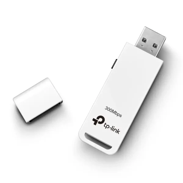 کارت شبکه بیسیم USB مدل TL-WN821N برند TP-LINK تی پی لینک  سفید - سرعت 300 - گارانتی پانا