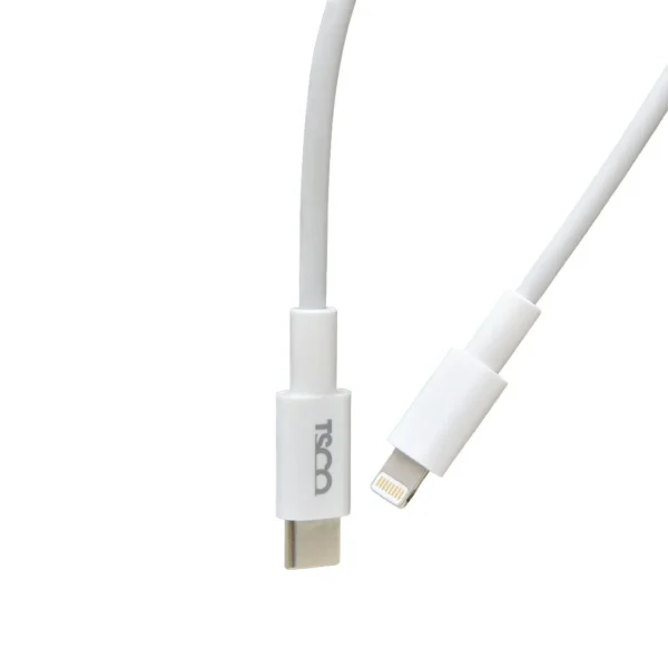 کابل شارژ TYPE C TO LIGHTNNG مدل TCPD207 برند TSCO تسکو  متراژ 1 - سفید  - 20W - گارانتی توسن سیستم
