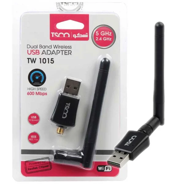 کارت شبکه مدل TW1015 برند TSCO تسکو  مشکی - آنتن دار - گارانتی توسن سیستم