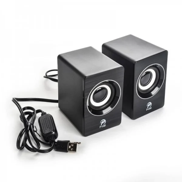 اسپیکر دو تیکه لپ تاپ مدل A-707 برند P-NET پورت USB