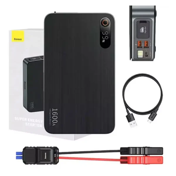 جامپ استارتر مدل ENERGY PRO (BS-CH004-3) برند BASEUS بیسوس  مشکی - MAH1000 - 1600A -