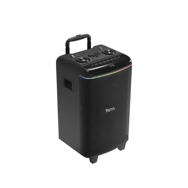 اسپیکر شارژی بلوتوث چمدانی مدل TS2088 برند TSCO تسکو-رنگ مشکی-.وزن 14 کیلو گرم+ بلوتوث V5.3-گارانتی توسن سیستم