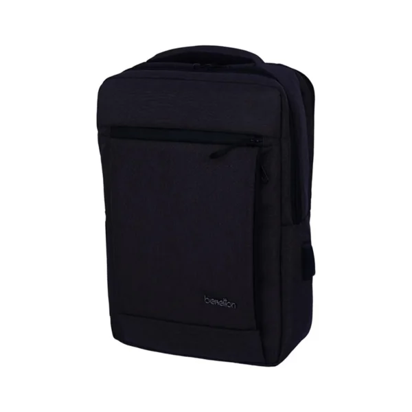 کیف لپ تاپ کوله پشتی مدل B074 برند BENETTON بنتون  مشکی - 15.6 اینچ