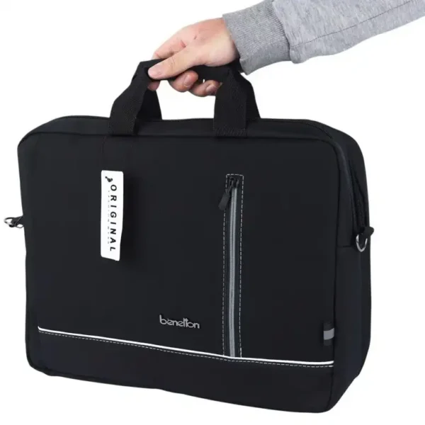 کیف لپ تاپ دستی مدل B0129 برند BENETTONE مشکی - 15.6 اینچ
