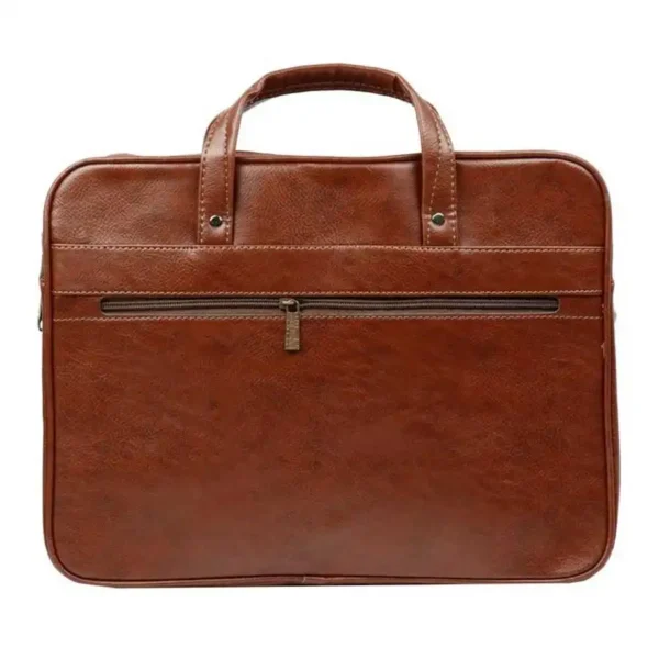 کیف لپ تاپ دستی چرم مدل B075 قهوه ای سوخته - 15.6 اینچ