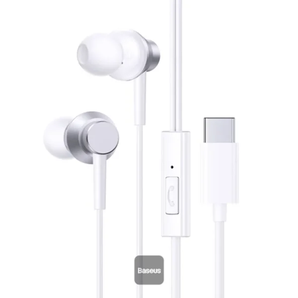 هندزفری سیم دار TYPE-C مدل ENCOK CZ11 برند BASEUS بیسوس - سری ژله ای سفید - متراژ 1 - گارانتی آونگ