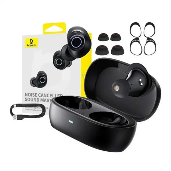 ایرپاد مدل BOWIE MA20 برند BASEUS بیسوس - مشکی  ANC - IPX6 - MAH 400 - گارانتی آونگ