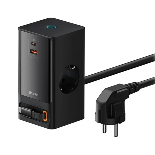 هاب شارژ مدل POWER COMBO (CCGAN65-S2ACE) برند BASEUS بیسوس - مشکی - AC*2 TYPE C *1- USB*1 - 65W - گارانتی آونگ