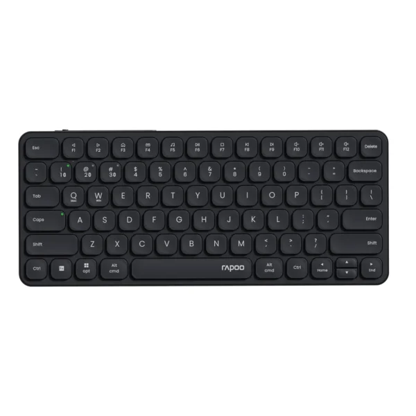 کیبورد بیسیم+بلوتوث مدل E9050 برند RAPOO رپو رنگ خاکستری تیره+بدون کیبورد اعداد+شارژی+ گارانتی پانا