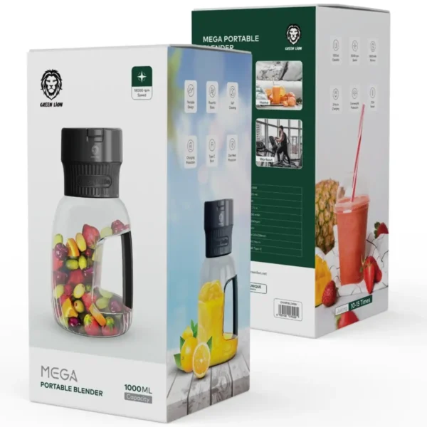 مخلوط کن مدل MEGA (GL-06B) برند GREEN LION گرین لاین - مشکی MAH 3000 - 1000 MIL - 18000RPM - 70W