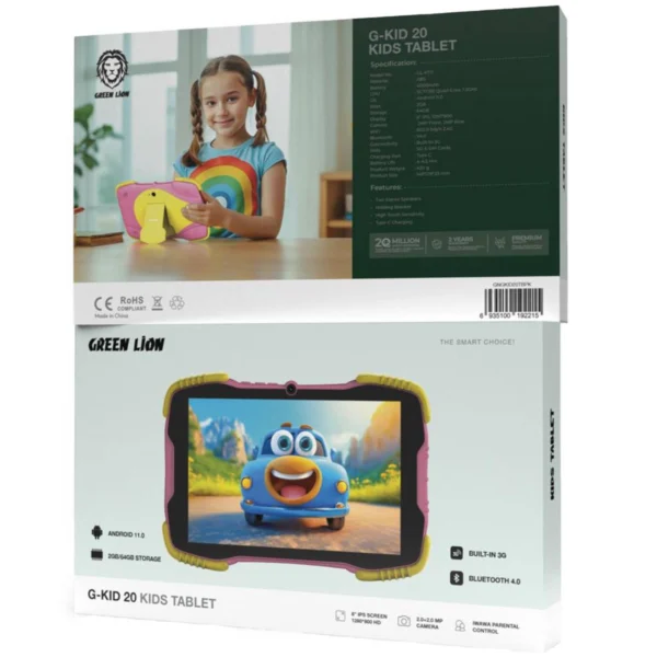 تبلت کودکان مدل G-KID20 برند GREEN LION گرین لاین ANDROID 11 - 2GB RAM - STORAGE 64GB