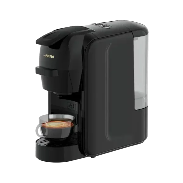 قهوه ساز مدل MULT-CAPSULE برند LEPRESSO لپرسو - مشکی - حجم 1 مخزن لیتر - پمپ ABS - 1400W - 140MIL&250MIL