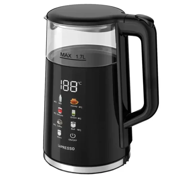 کتری برقی مدل LP037 برند LEPRESSO لپرسو - مشکی  حجم مخزن 1.7 لیتر - 1850&2200W