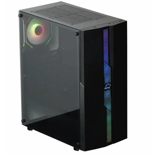 قاب کیس گیم مدل GC4503 برند TSCO تسکو+ رنگ مشکی+پنل شیشه ای+فن ARGB + نوار RGB قابل تنظیم +گارانتی توسن سیستم