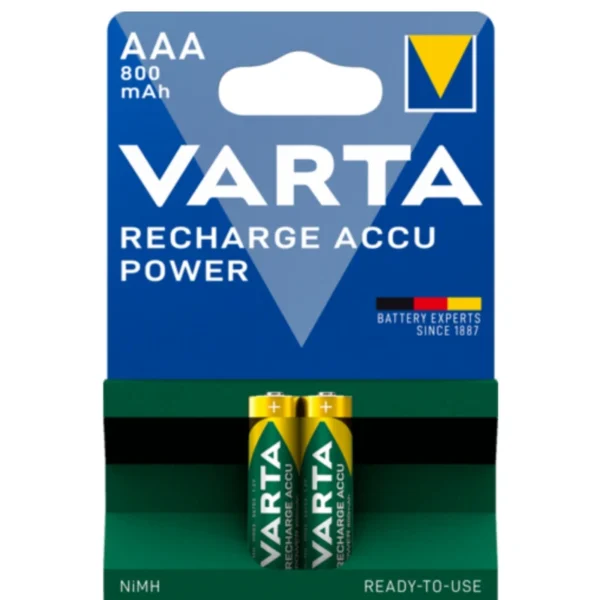 باتری نیم قلم شارژی برند VARTA وارتا-MAH800 -دوتایی-اصلی
