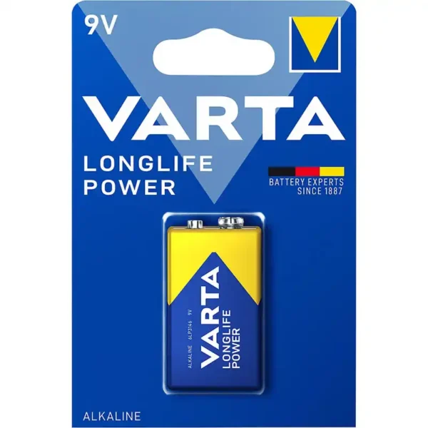 باتری کتابی مدل LONGLIFE POWER برند VARTAوارتا- تکی-9ولت-اصلی