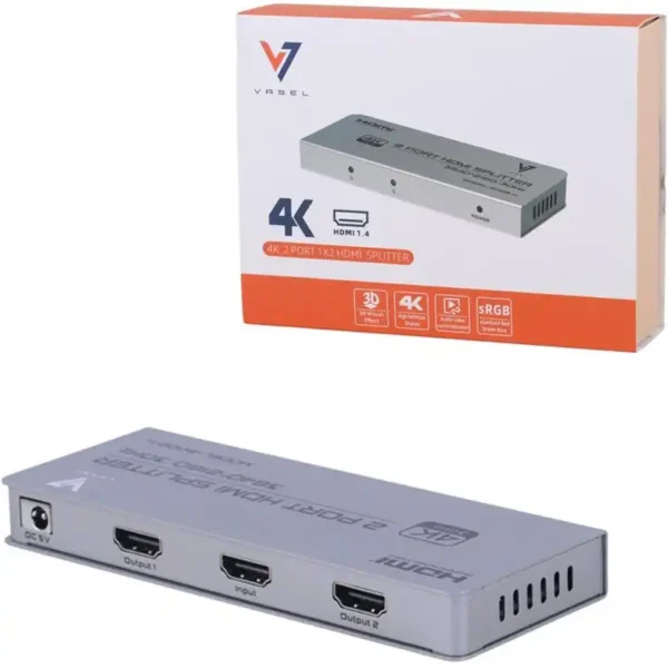 اسپلیتر HDMI 2PORT مدل VSL-102Hبرند VASEL واصل -کیفیت تصویر 4K -گارانتی 36 ماهه واصل