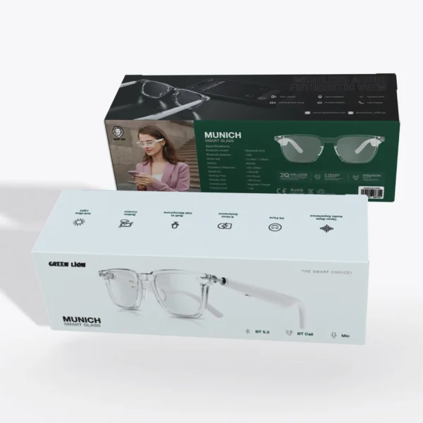 عینک طبی هوشمند مدل HAMBURG برند GREEN LION گرین لاین سفید - UV400 - 5HRS - ANTI BLUE