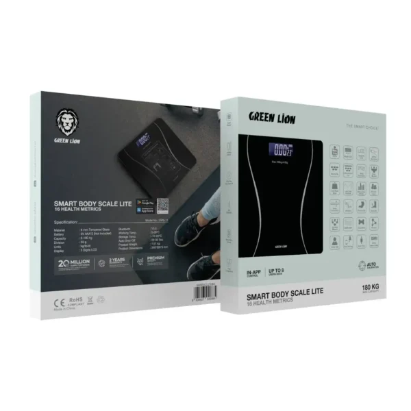 ترازو دیجیتال مدل GWS-11 برند GREEN LION گرین لاین مشکی - BT V5.0 - 180 KG MAX -