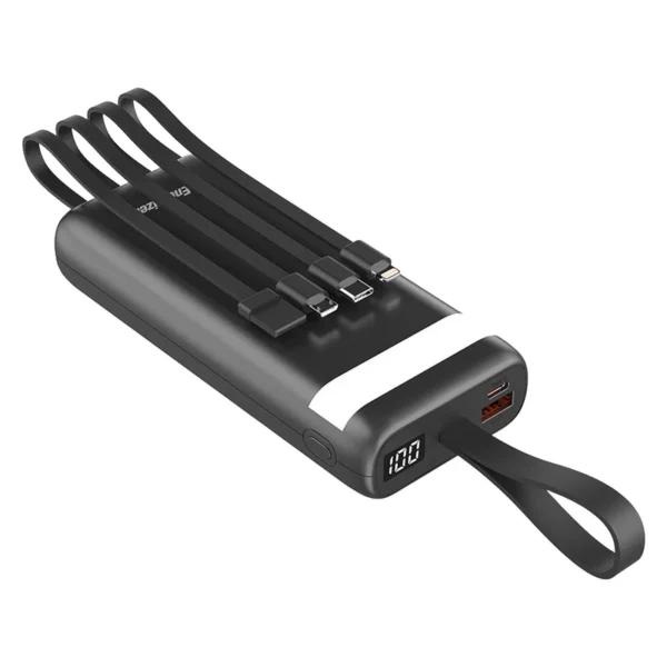 پاوربانک مدل UE20070PQ برند ENERGIZER انرجایزر ظرفیت 20000 میلی آمپر-رنگ مشکی- PD-LCD-22.5W-چهار کابل-گارانتی متین