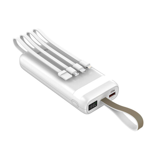 پاوربانک مدل UE20070PQ برند ENERGIZER انرجایزر ظرفیت 20000 میلی آمپر-رنگ سفید -PD-LCD-22.5W-چهار کابل-گارانتی متین