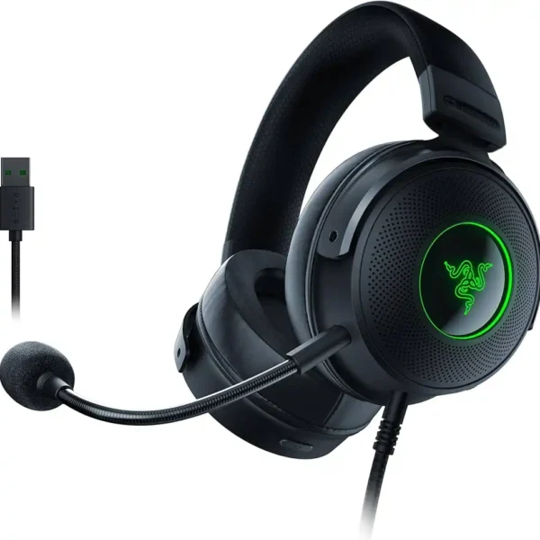 هدست سیم دار گیمینگ مدل KRAKEN V3  برند RAZER ریزر-رنگ مشکی-  گارانتی 18 ماهه سیاره سبز (گرین)