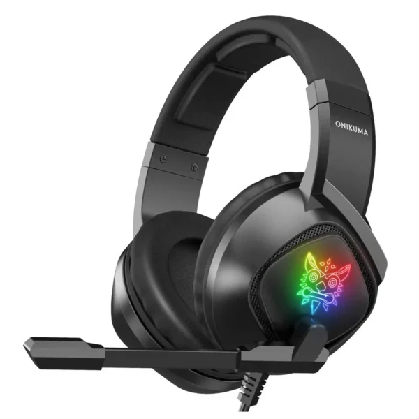 هدست سیم دار گیمینگ مدل K19 برند ONIKUMA اونیکوما -رنگ مشکی-جک3.5+USB-نور RGB- گارانتی سریر سرویس