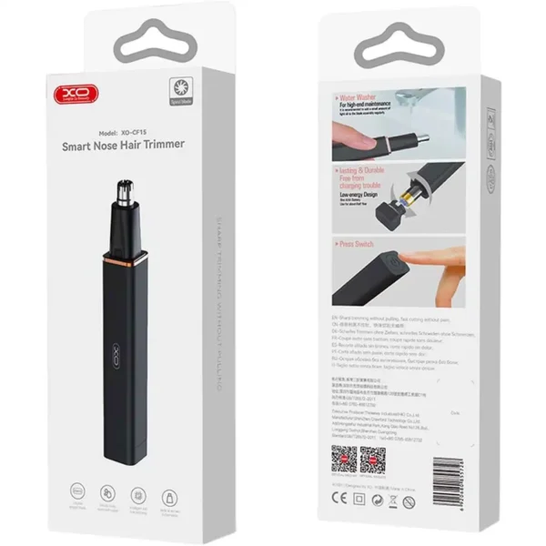 ماشین اصلاح موی بینی موزر مدل CF15 برند XO  ایکس او-رنگ مشکی-تیغه استیل -گارانتی تست و اصالت کالا