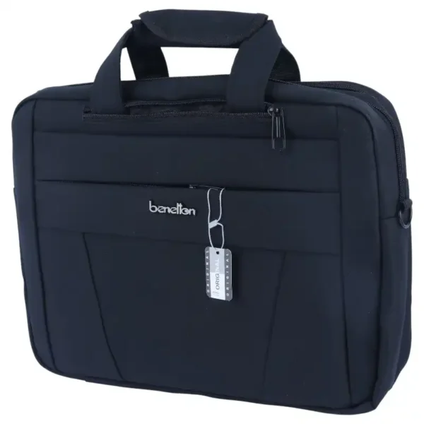 کیف لپ تاپ دستی مدل B0102 برند BENETTON بنتون سرمه ای - 15.6 اینچ