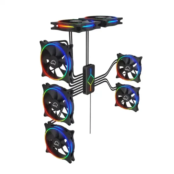 فن 12*12 مدل GFAN 330 ARGB کیت کامل 3 فن - 12 ولت - 4 سیم - قطر 2.5 سانتمتر برند TSCO تسکو - گارانتی 18 ماه توسن سیستم