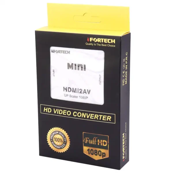 تبدیل AV TO HDMI  برند IFORTECH ایفورتک  سفید - پک زرد