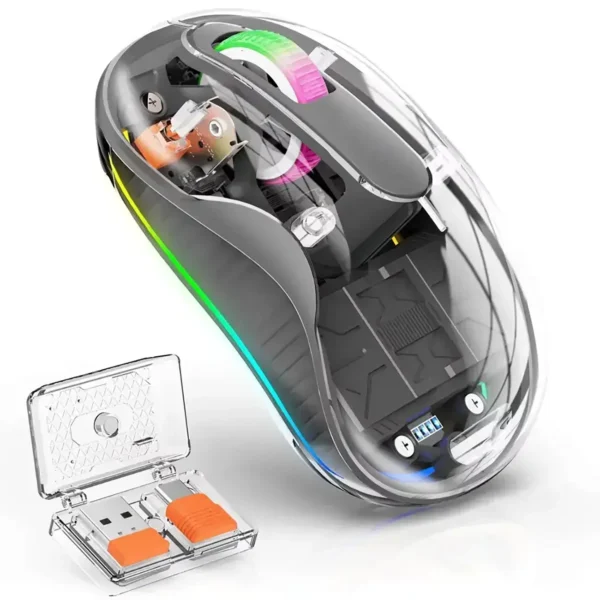 موس بیسیم مدل COT-OF005 برند COTECI کوتسی - شیشه ای دانگل USB&TYPE C - شارژی - بلوتوث- MAH400