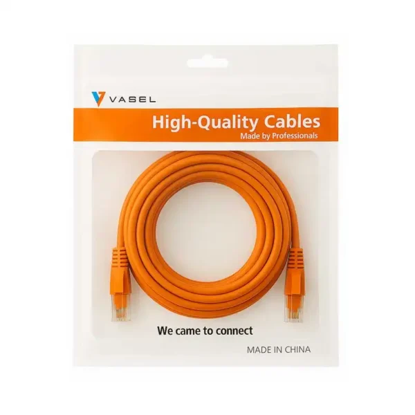کابل شبکه CAT6 متراژ 1 متر برند VASEL واصل-رنگ نارنجی -گارانتی 36 ماهه واصل