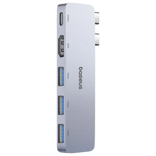 هاب TYPE C مک بوک مدل OH180 برند BASEUS بیسوس USB3.0*3 - HDMI - TYPE C - PD100W - گارانتی آونگ