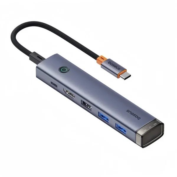 هاب 6 پورت TYPE C مدل OH168 برند BASEUS بیسوس USB3.0*2- TYPE C*2 - HDMI - گارانتی آونگ